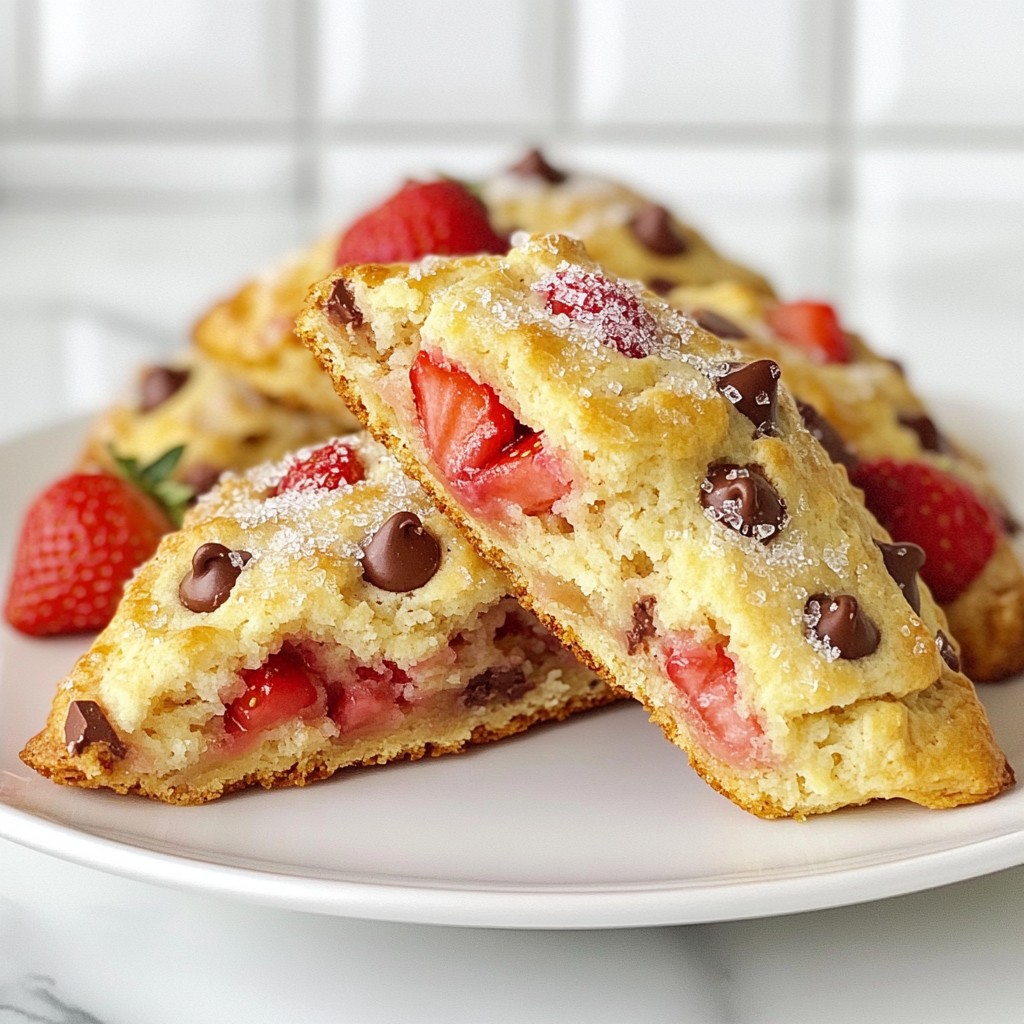 Saftige Strawberry Chocolate Chip Scones Rezept