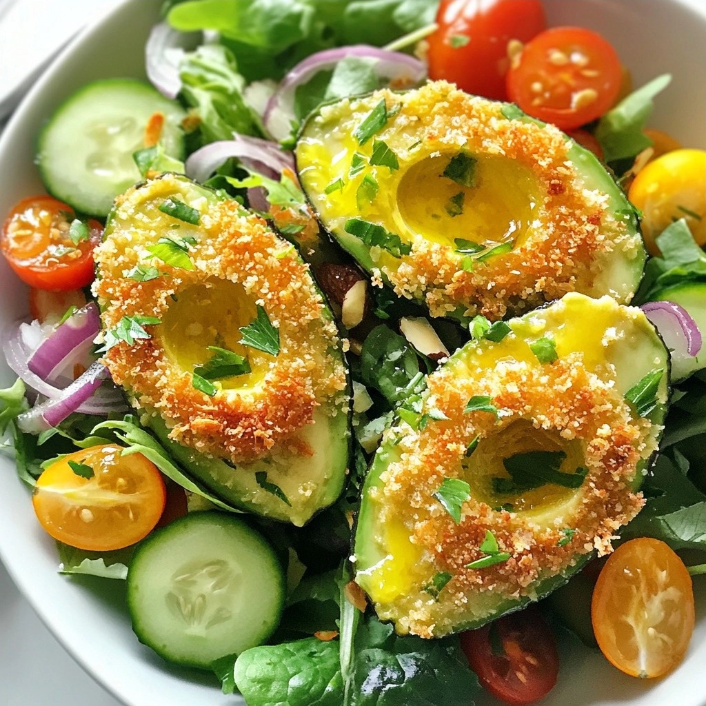 Crispy Healthy Almond Crusted Avocado Salad Rezept