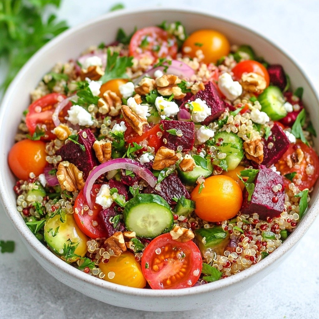 Lebendige gesunde Rote Bete Quinoa Salat Rezept