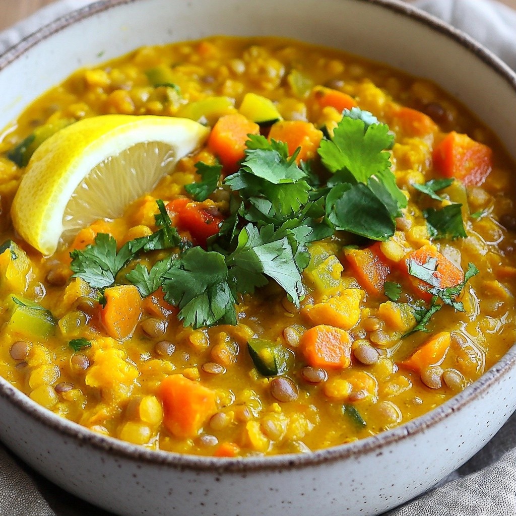 Flavorful healthy Turmeric Spiced Lentil Stew Genuss