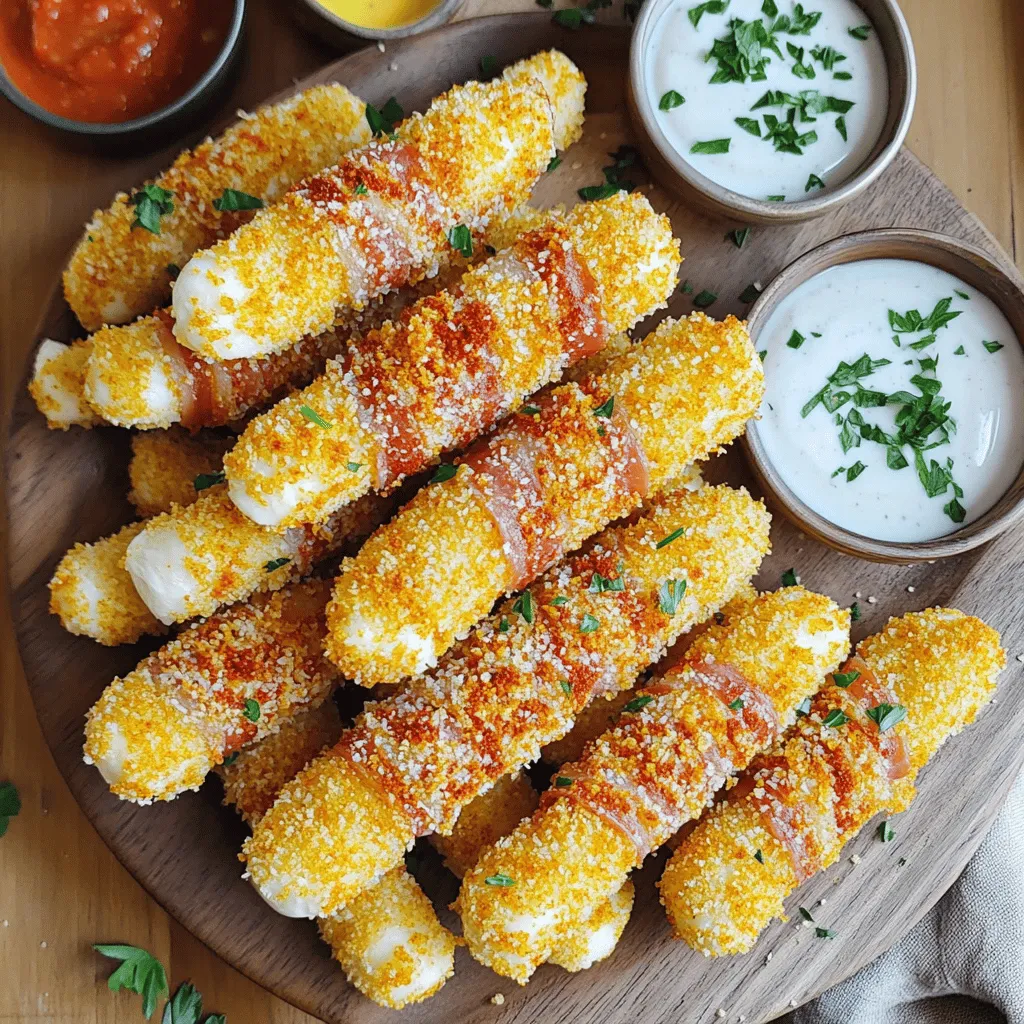 Nashville Hot Bacon-Wrapped Mozzarella Sticks sind eine köstliche Snack-Delikatesse. Sie bestehen aus zarten Mozzarella-Sticks, die in knusprigen Bacon gewickelt sind. Das Besondere daran ist die Kombination aus dem herzhaften Bacon und dem scharfen Nashville Hot Gewürz. Diese Mischung sorgt für einen tollen Geschmack und einen würzigen Kick.